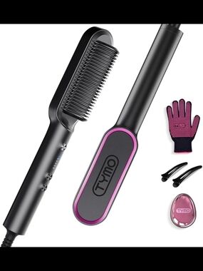 TYMO Ring Hair Straightener Brush Comb for Women 5 Temp Settings 20s Fast Heat